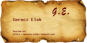 Gerecz Elek névjegykártya
