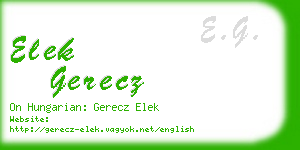 elek gerecz business card